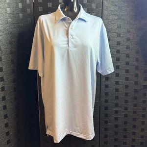 Peter Millar Polo Summer Comfort Sz L Stripped Blue /White